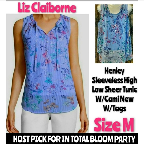 Liz Claiborne Tops - Liz Claiborne Top Size M Floral High Low NWT
